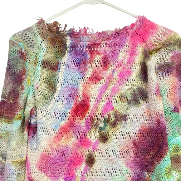 Inhabit Tie Dye Sweater Womens Size Small Pullover Shirt Upcycled Hand Dyed - Picture 3 of 9